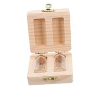 IMIKEYA Caja de Almacenamiento de Recuerdos para Niño de Madera 2 Frascos de Cristal y Cierre de Hebilla para Conservar Cabello Fetal y Cordón Umbilical en Adorno del Estilo