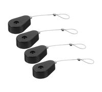 IMIKEYA Caja de Cable Antirrobo Cerradura Retráctil de Acero, 1 Metro, Color Negro, 4 Piezas, Enrollador Automático para Seguridad en Oficina, Hogar y Electrónica