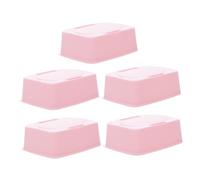 IMIKEYA Caja de Pañuelos Húmedos para Bebés Rosa de Pp con Diseño Infantil, Compatible, Portátil y Práctica para Casa U Oficina, Paquete de 5 Unidades