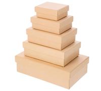 IMIKEYA Caja de Rectangular Kraft 5 Piezas con Tapa para Decoración de Fiestas Embalaje Elegante para Amigos y Familia