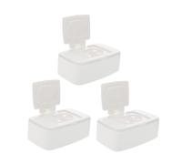 IMIKEYA Caja Dispensadora Portátil de Toallitas Húmedas de 3 Piezas en Pp Blanco, Estuche Saludable para Pañuelos, Adecuado para Cochecito y Bolsa de Pañales