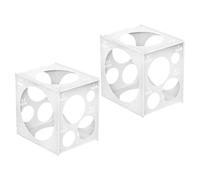 IMIKEYA Caja Medidora de Globos de Plástico Diseño Multifuncional y Fácil de Limpiar 11 Agujeros Pack de 2 Unidades para Fiestas y Celebraciones