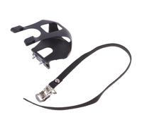 IMIKEYA Calapiés con Correas Fijas para Bicicleta de Montaña y Carretera Antideslizantes y Resistentes al Desgaste, 2 Piezas de Plástico Negro para Pedales