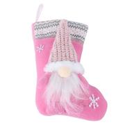 IMIKEYA Calcetín de Navidad Gris y 1 Pieza Bolsa Colgante de Medias Decorativas Muñeca sin Rostro Tamaño Mediano para Regalos Dulces y Juguetes Adecuado para Decoración Navideña