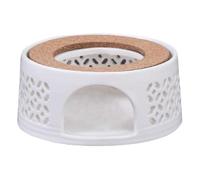 IMIKEYA Calentador Cerámico para Tetera Base Antideslizante, Calentador de Té Hogar y Casa de Té, Diseño Blanco Elegante y Funcional