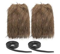 IMIKEYA Calentadores De Piernas Vikingos Unisex Cubrebotas Borrosos De Piel Sintética Con Correas Ajustables Complementos Disfraz Vikingo Para Cosplay Fiestas Y Uso Diario Paquete De 2