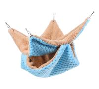 IMIKEYA Cama Cálida para Conejillos de Indias y Hámsters, Hamaca de Algodón Azul 20x20 Cm, Escondite Acogedor para Jaula de Mascotas Pequeñas en Invierno