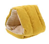 IMIKEYA Cama Nido de Pájaro para Periquitos y Cotorras, Diseño en Forma de Cueva de Algodón Amarillo Que Promueve Mejor Sueño y Ahorra Espacio en Jaulas