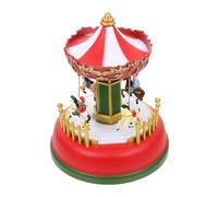 IMIKEYA Carrusel Musical Luminoso de Decoración Navideña para Escritorio Caja de Música de Plástico Función de Carrusel para Obsequio de Navidad