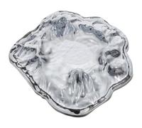 IMIKEYA Cenicero de Cristal Resistente Diseño Glaciar Elegante para Oficina Hogar Terraza Multiusos para y Coleccionistas