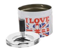 IMIKEYA Cenicero De Metal Tapa Giratoria y Apagado Automático, Compacto y Resistente, Adecuado para Uso Interiores y Recuerdos De Londres - Souvenir del Reino Unido