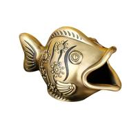 IMIKEYA Cenicero Retro de Metal Forma de Pez Dorado, Decoración Vintage para Sala de Estar y Oficina, Cenicero Creativo Hogar, Diseño Único y Funcional, Accesorio Decorativo Elegante