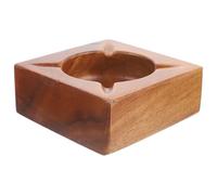 IMIKEYA Cenicero Vintage Marrón Diseño Estable y Forma Simple de Madera para Decoración del Hogar y Colección Personal