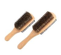 IMIKEYA Cepillo para Barba y Cabello de Hombre de Madera de Caucho, Diseño Doble Cara para Mantener y Limpiar, Pack de 2 Piezas Adecuado para Peinar y Cuidar el Vello