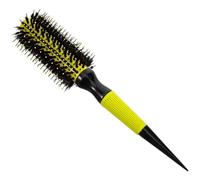 IMIKEYA Cepillo Redondo para Rizar Cabello Mango Antideslizante Cerdas de Jabalí y Nylon Tubo de Aluminio Resistente al Calor Tamaño Mediano Amarillo Adecuado para Peinar Cabello Fino