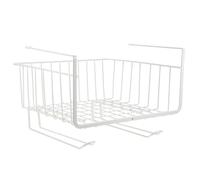 IMIKEYA Cesta Colgante de Color Blanco para Estante de Cocina, Perchero de Armario sin Taladro, Organizador Metálico para Almacenamiento Debajo del Gabinete, Adecuado para Optimizar