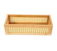 IMIKEYA Cesta de Almacenamiento de Bambú Tejida a Mano, Caja Rectangular 32x13x9 Cm, Malla Lateral, Caja Organizadora para Escritorio, Cocina y Baño, Cesta Multiusos para Hogar y Oficina