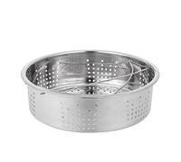 IMIKEYA Cesta de Vapor de Acero Inoxidable Asas Dobles y Orificios Redondos para Cocinar al Vapor Panecillos y Maíz en Ollas Eléctricas y Vaporeras