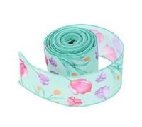 IMIKEYA Cinta Floral Borde de Alambre para Manualidades DIY, Color Verde, 6.3 Cm de Ancho X 5 Yardas, Cinta para Obsequio de Madre, Decoración de Primavera y Envoltorio Versátil