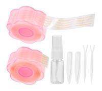 IMIKEYA Cinta para Párpados Dobles Invisibles de Encaje Diseño de Malla 3 Piezas 2 Rollos en Forma de Media Luna y 1 Spray de 10 Ml Adhesiva para Maquillaje Natural y Pestañas