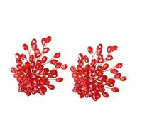 IMIKEYA Clips Decorativos para Zapatos de Cristal Rojo, Hebillas Finas para Zapatos de Boda y Fiesta, 2 Piezas Diseño Elegante para Reuniones y Vida Diaria