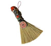 IMIKEYA Colgante de Escoba de Bruja Pequeño de Cuarzo Natural Rojo 1 Pieza Decorativo para Halloween y Altar Feng Shui Cristal de Cinco Elementos para Meditación y Protección