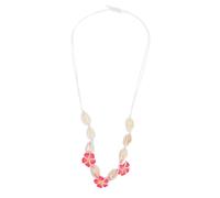 IMIKEYA Collar Artesanal de Conchas Marinas y Cuentas de Colores Collar Colgante de Playa Flor de Arcilla Ligero y Cómodo para Vacaciones y Uso Diario