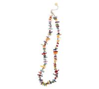 IMIKEYA Collar Barroco de Cuentas Morado y Coral, Joyería Boho de Resina Resistente, Gargantilla para Mujer, Adecuado para Playa, Vacaciones y Fiestas, Diseño Único y Duradero