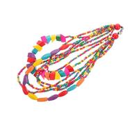 IMIKEYA Collar Bohemio Colorido De Cuentas Étnicas Multicolor Cáscara Para Hombres y Mujeres, Joyería Africana Llamativa Para Fiestas y Uso Diario, Estilo Retro Exagerado