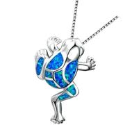 IMIKEYA Collar Colgante de Rana para Mujer Moda, Joyería de Aleación Segura, Diseño Creativo, Obsequio Día Madre, Uso Diario, Tamaño Ajustado, Color Azul
