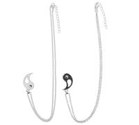 IMIKEYA Collar Dije de Yin Yang para Parejas y Amigos Juego de 1 Par Collares de Rompecabezas a Juego Diseño Metálico Pulido Accesorios Ideales para Amistad y San Valentín