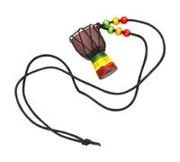 IMIKEYA Collar Mini Africano de Madera y Piel de Cabra Colgante Djembé Espiritual Pequeño Cuerda de Nailon Ajustable Accesorio para Amantes Música y Festivales