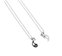 IMIKEYA Collar Tai Chi Vintage Diseño Étnico Blanco y Negro de Promesa para Él y Ella