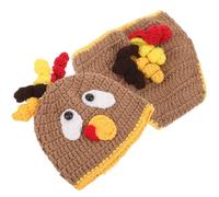 IMIKEYA Conjunto de Ropa para Ñiño Recién Nacido Gorro Tejido a Mano Estilo Pavo en Color Cálido Accesorio Suave y Transpirable para Fotografía Infantil Disfraz para Sesiones Fotográficas