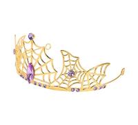 IMIKEYA Corona de Halloween de Aleación Diseño de Telaraña Tiara Dorada Gemas de Imitación Diadema Gótica para Mujer Adulta Accesorio para Disfraces de Vampira Bruja y Cosplay