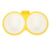 IMIKEYA Cuenco Colgante para Perros Resistente y Desmontable de Plástico Amarillo, Diseño Antipicaduras Adecuado para Jaulas y Limpieza Fácil