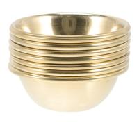 IMIKEYA Cuenco de Latón para Meditación Budista, Juego de 7 Piezas de 8 Cm, Taza de Ofrenda de Agua Amarilla para Ceremonias y Decoración Zen en Hogar o Templo