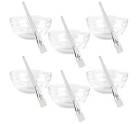 IMIKEYA Cuenco para Mascarilla Facial Transparente de 7.2 Cm Cepillo Aplicador, Kit 12 Piezas para Cuidado Piel, Reutilizable y Ligero, Adecuado para Mascarillas Caseras y Uso en Viajes