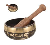 IMIKEYA Cuenco Tibetano Varios estilos para Meditación de Cobre con Mazo de Madera, Juego Decorativo Zen que Produce Sonido Agradable para Yoga y Relajación Mental