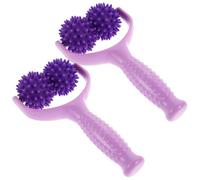 IMIKEYA de Masaje Manual Forma Púas para Cuello y Hombros 2 Piezas Tonos Violeta Herramienta Portátil para Relajación Muscular y Automasaje Corporal Adecuado para Yoga y Alivio de
