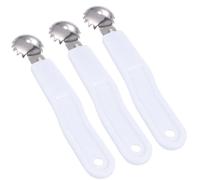 IMIKEYA Descorazonador de Fresas Blanco de Acero Inoxidable 3 Piezas Extractor de Núcleos de Fresa Pp, Práctico Removedor de Corazón de Fruta, para Hacer Mermelada, Utensilio de Cocina