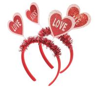 IMIKEYA Diadema de Corazón Roja para Fiestas y San Valentín 2 Unidades Aro Pelo Diseño Enamorado Accesorio para Bodas y Eventos Festivos Tocado Decorativo para Cabello
