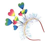 IMIKEYA Diadema de San Valentín Forma de Corazón Accesorio para Peinado Femenino Tamaño Ajustado Color Arcoíris Diadema Decorativa para Fiesta y Disfraces Románticos