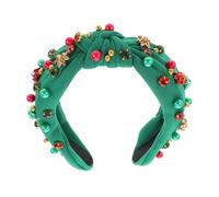 IMIKEYA Diadema Navideña de Ancha Perlas y Joyas Diadema de Feliz Año para Mujer Accesorios Navideños para Fiestas de Año