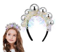 IMIKEYA Diadema Navideña de Bola de Discoteca Vintage para Fiestas, Ajustable, de Plástico, Adecuado para Mujeres y Niñas en Celebraciones de Navidad y Disfraces