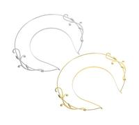 IMIKEYA Diademas Vintage de Aleación de Zinc para Mujer, 2 Piezas Diseño Elegante y Acabado Fino, Accesorios Prácticos para Decoración Creativa del Cabello