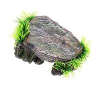 IMIKEYA Escondite de Reptiles Multifuncional de Resina Plataforma para Tomar el Sol, Accesorio para Terrarios de Lagartos y Tanque de Tortugas, Diseño Moderno y Minimalista