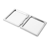 IMIKEYA Espejo de Maquillaje Portátil para Bolso Pequeño Mini Espejo Plegable de Doble Cara con Aumento Carcasa de Piel Sintética Negra con Decoración de Corazón y Lazo Adecuado para