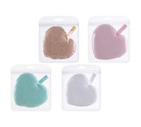 IMIKEYA Esponja Desmaquillante Facial Reutilizable Forma de Corazón 4 Piezas Colores Surtidos para Limpieza Profunda y Exfoliación Suave el Hogar y Viajes