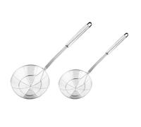 IMIKEYA Espumadera de Acero Inoxidable 2 Piezas para Cocina Profesional con Mango Largo Resistente al Calor y Colador Rápido para Separar Aceite y Agua en Cocinas y Hoteles